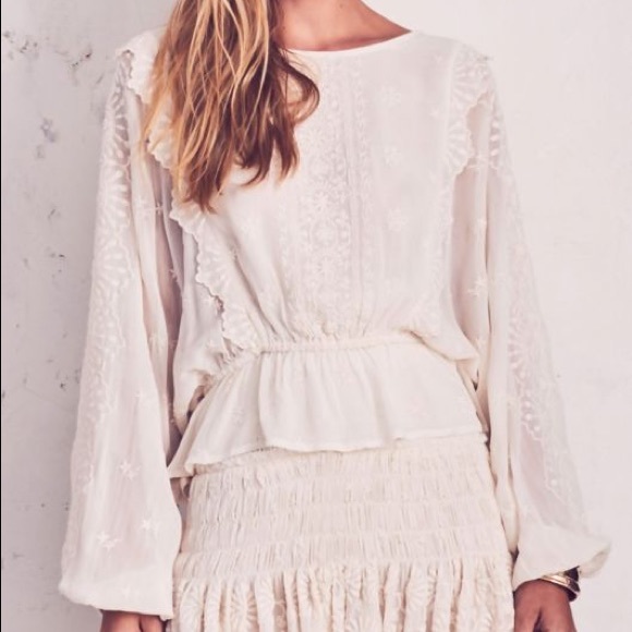 LoveShackFancy Tops - Loveshackfancy Nellie Top Cream